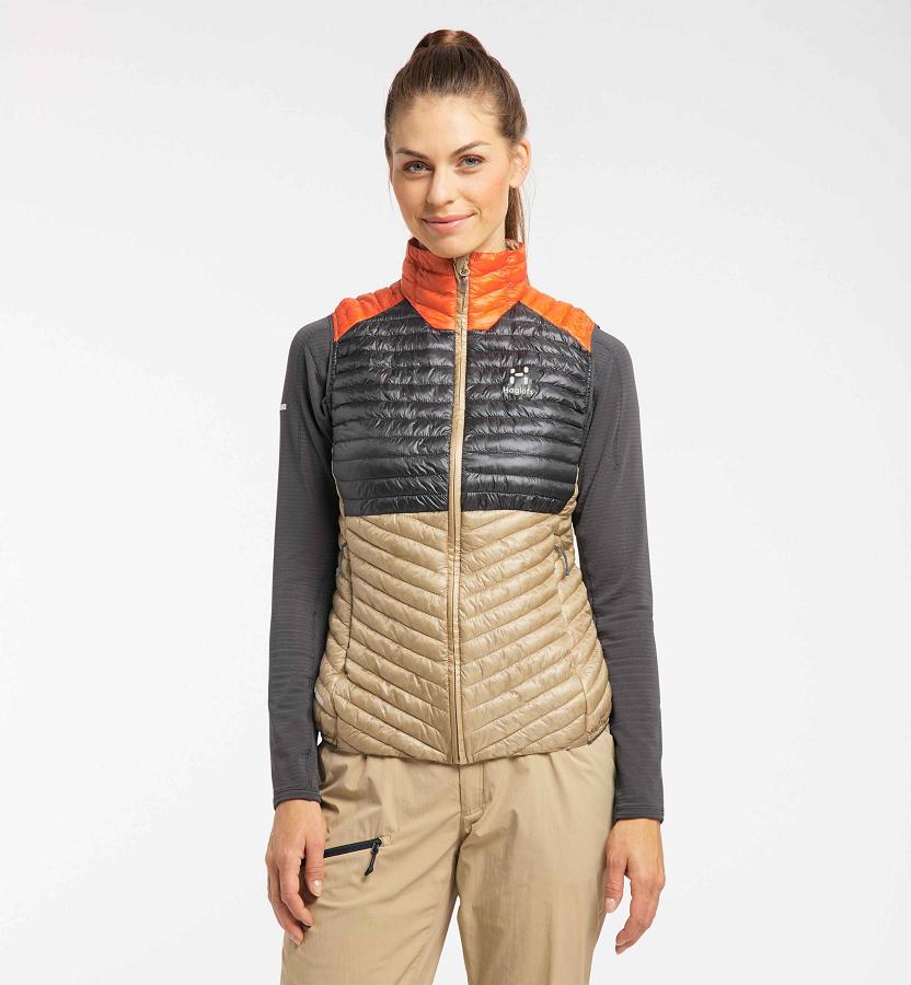 Haglöfs Womens L.I.M Mimic Vest Khaki/Black New Zealand 89352EOZA
